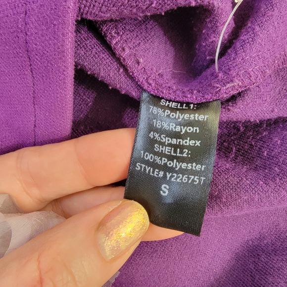 Pomander Place Aubergine Avery Mini Dress Mock Neck Sweatshirt Bracelet Sleeve S - Picture 7 of 15